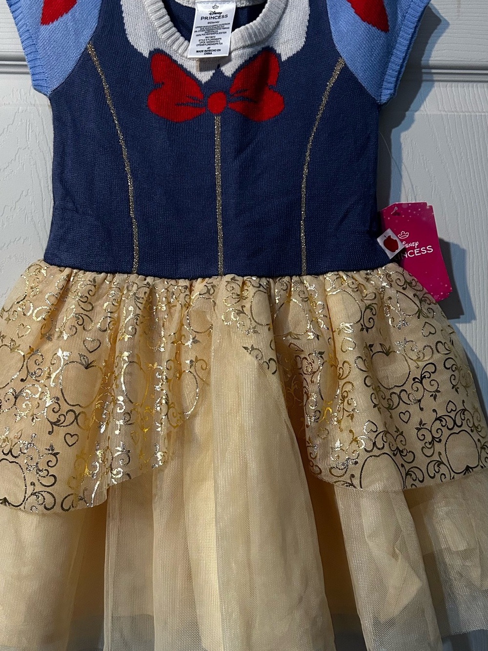Disney Girls Navy, Light Blue, Red & Gold Princess Costume Dress - Picture 2 of 8
